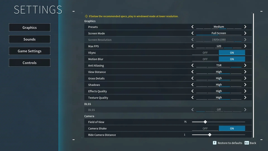 palworld graphics performance optimization
