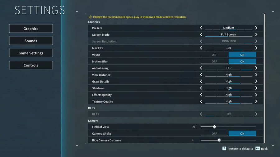 palworld graphics performance optimization